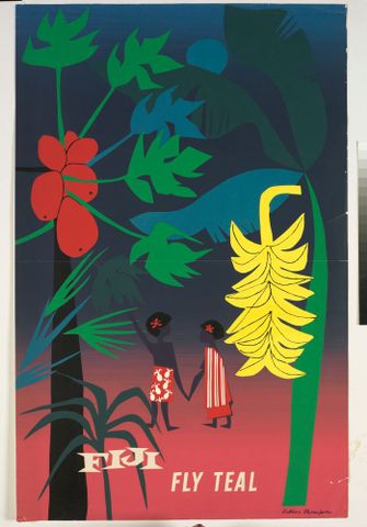 Poster, ’Fiji Fly Teal’, 1950s, New Zealand, by Arthur Thompson. Purchased 2001. Te Papa (GH009293)