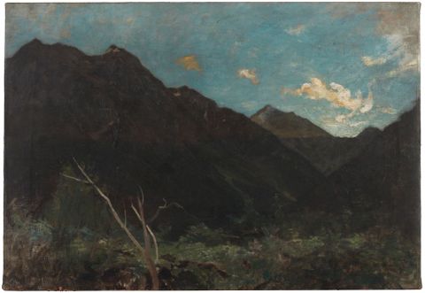 Mount Rolleston, circa 1893, Christchurch, by Petrus van der Velden. Gift of the New Zealand Academy of Fine Arts, 1936. No known copyright. Te Papa (1936-0012-116)