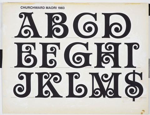 Churchward Maori 1983 Hand Drawn Board; by Joseph Churchward; Te Papa Tongarewa; Purchased 2008