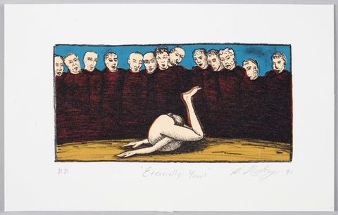 Richard Stringer, Eternally yours, 1991, lithograph. Purchased 2010. Te Papa (CA000931/003/0340)