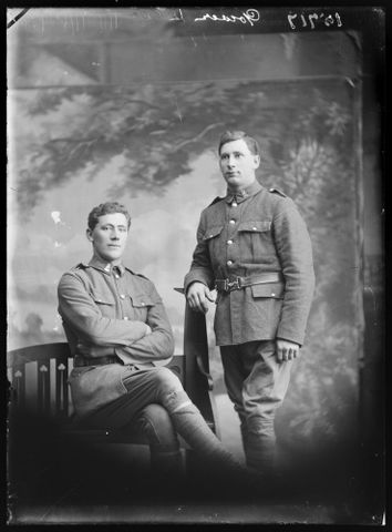 Portrait of Gerald Gower [sitting] and Alfred Featherstone Gower, 1917, Wellington. Berry & Co. Purchased 1998 with New Zealand Lottery Grants Board funds. Te Papa