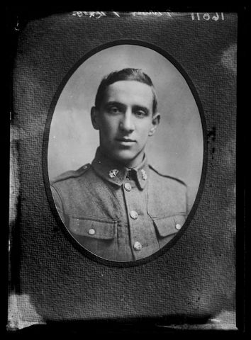 Copy of a portrait of an unidentified soldier inscribed Purves 1 12x10, 1916- 1920, Wellington. Berry & Co. Purchased 1998 with New Zealand Lottery Grants Board funds. Te Papa