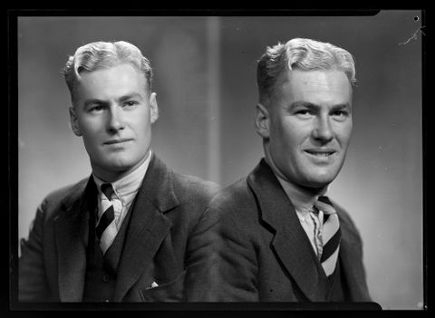 Mr Colin Guscott, 1940. By Spencer Digby Studios. Half-plate negative. Te Papa, B.052921