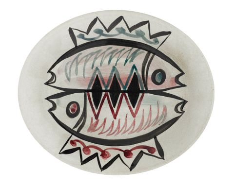 Platter, designed by Frank Carpay for Crown Lynn Potteries, 1953-1956. Te Papa