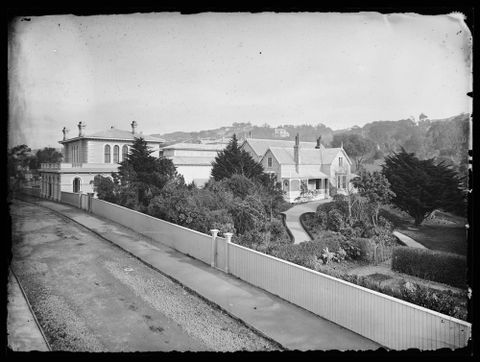 Colonial Museum, c1880, Wellington. By James Bragge, black and white collodion glass negative. Purchased 1955. D.000014; Te Papa 
