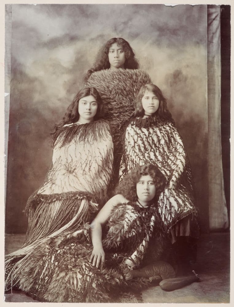 Four Maori girls | Collections Online - Museum of New Zealand Te