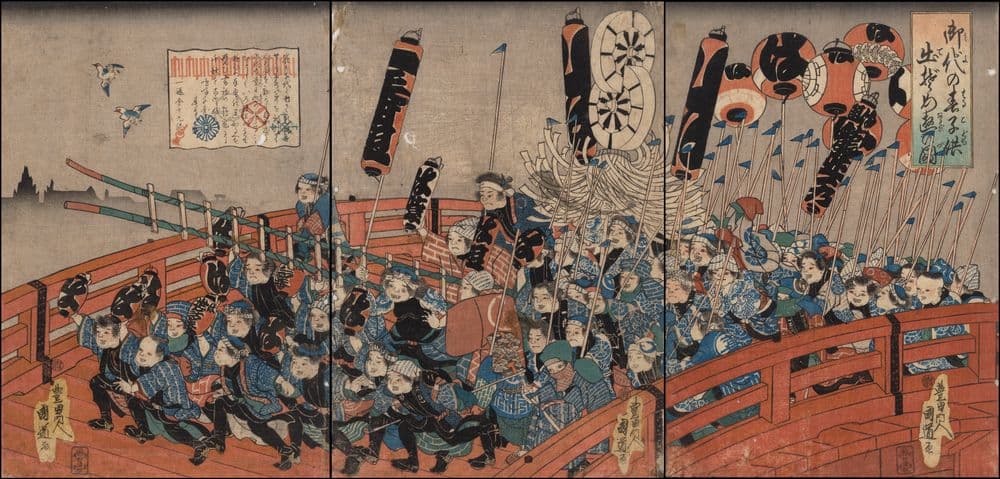 Boys' Festival (Tango no Sekku) procession across the Nihonbashi